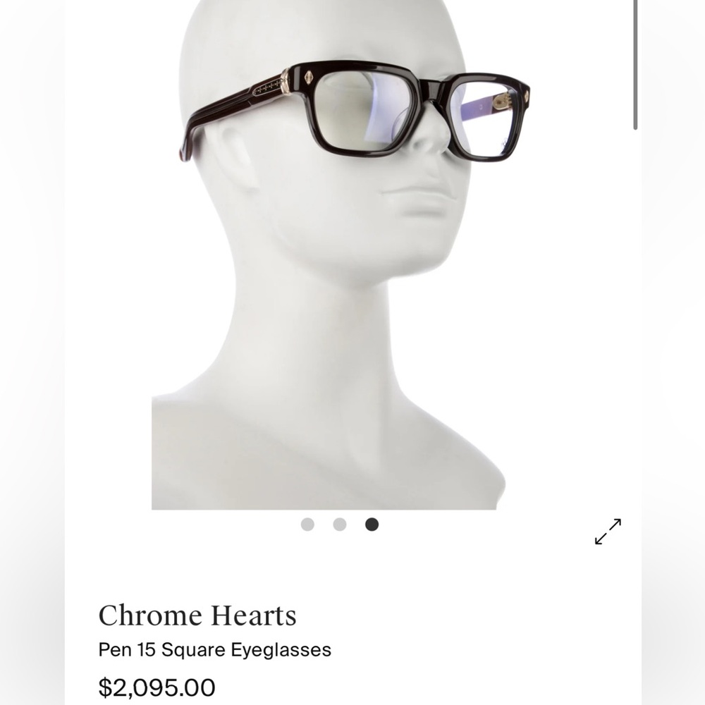 Chrome Hearts Black Square Frame Glasses